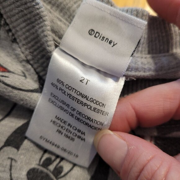 Disney Kids Unisex Size 2T Mickey Mouse Varsity Sweater Black Grey Cotton Blend - Picture 6 of 6